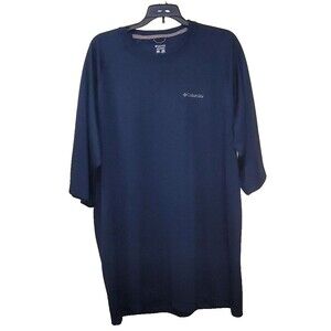 Columbia Thermal Shirt Mens XL Tall Dark Blue Short Sleeve Waffle Pullover